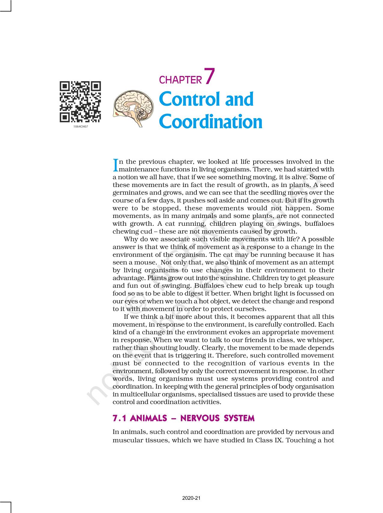 case study of chapter control and coordination class 10